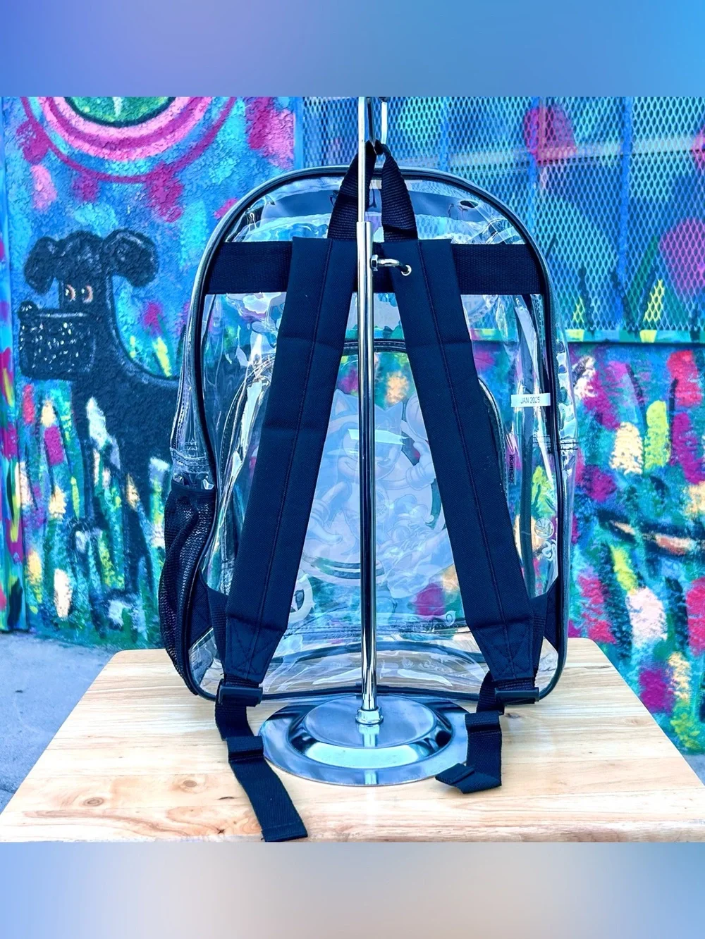 SONIC GSW Basketball Clear Backpack 17” - Black